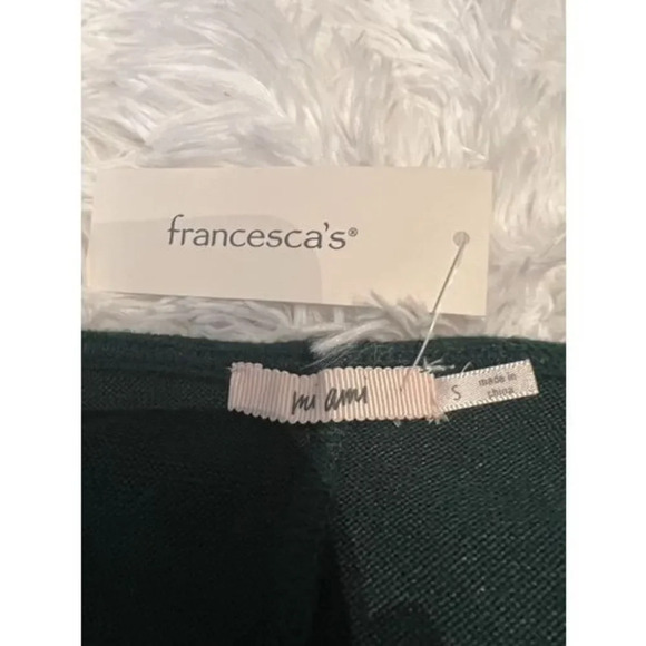 Francesca's Bell Sleeve Raquel Wrap Skirt Hacci Mini Dress Green Size Sm… - Picture 6 of 9